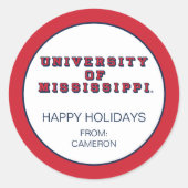 Universiteit van Mississippi | Type blok Ronde Sticker (Voorkant)
