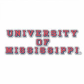 Universiteit van Mississippi | Type blok Sticker (Voorkant)