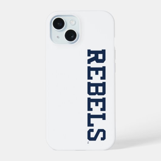 Universiteit van Mississippi | Woordmerk Rebels iPhone 15 Case (Achterkant)