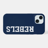 Universiteit van Mississippi | Woordmerk Rebels iPhone 15 Case (Achterkant horizontaal)