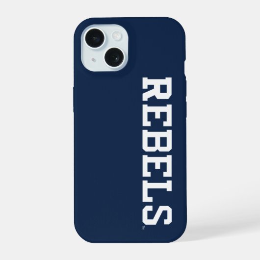 Universiteit van Mississippi | Woordmerk Rebels iPhone 15 Case (Achterkant)