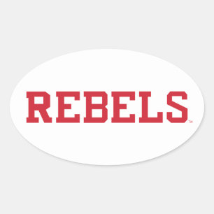 Universiteit van Mississippi Woordmerk Rebels Ovale Sticker