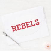 Universiteit van Mississippi | Woordmerk Rebels Ovale Sticker (Envelop)