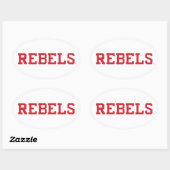 Universiteit van Mississippi | Woordmerk Rebels Ovale Sticker (Vel)