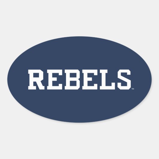 Universiteit van Mississippi | Woordmerk Rebels Ovale Sticker (Voorkant)