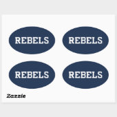 Universiteit van Mississippi | Woordmerk Rebels Ovale Sticker (Vel)