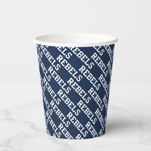 Universiteit van Mississippi | Woordmerk Rebels Papieren Bekers (Achterkant)