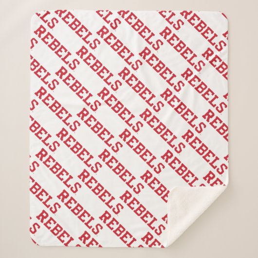 Universiteit van Mississippi | Woordmerk Rebels Sherpa Deken (Voorkant)