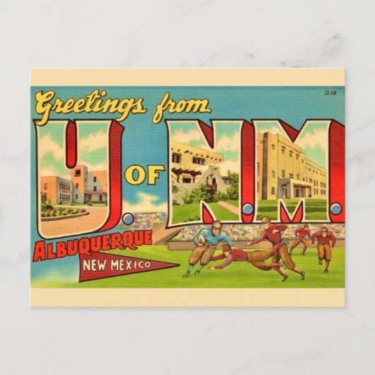 Universiteit van New Mexico Oude Ansichtkaart Briefkaart (Voorkant)
