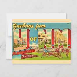 Universiteit van New Mexico Vintage ansichtkaart Briefkaart
