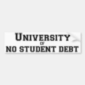 Universiteit van No Student Debt Bumpersticker (Voorkant)