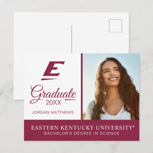 Universiteit van Oost-Kentucky E Aankondigingskaart (Voorkant / Achterkant)