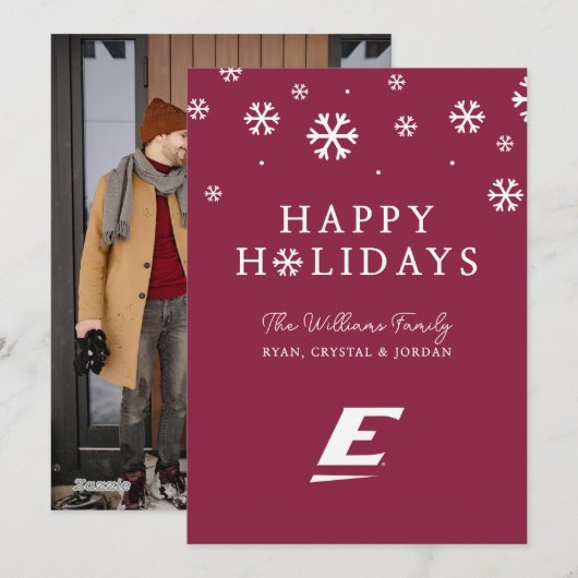 Universiteit van Oost-Kentucky E Feestdagenkaart (Voorkant / Achterkant)