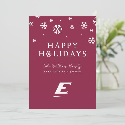 Universiteit van Oost-Kentucky E Feestdagenkaart (Staand voorkant)