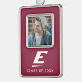 Universiteit van Oost-Kentucky E Verzilverd Omlijst Ornament (Links)