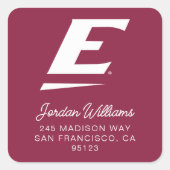 Universiteit van Oost-Kentucky E Vierkante Sticker (Voorkant)