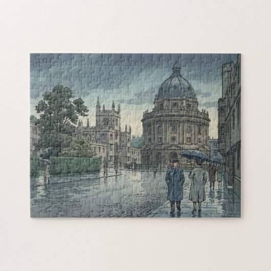 Universiteit van Oxford in de regen Legpuzzel (Horizontaal)