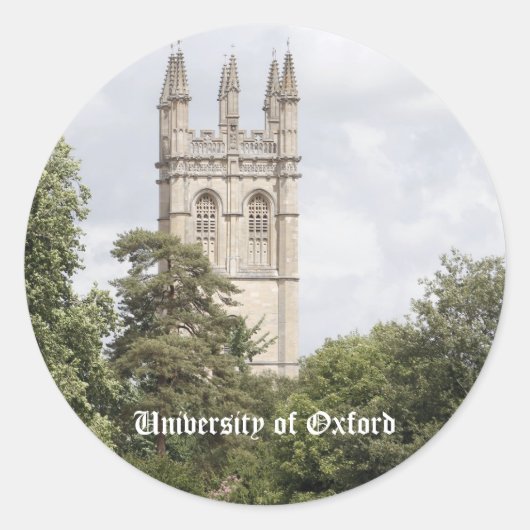 Universiteit van Oxford Ronde Sticker (Voorkant)