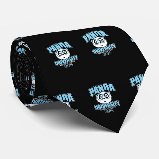 Universiteit van Panda - Blauw Stropdas (Opgerold)