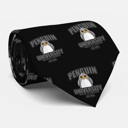Universiteit van Penguin - Grijs Stropdas (Opgerold)