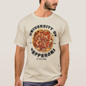 Universiteit van Pepperoni Pizza Shirt (Voorkant)