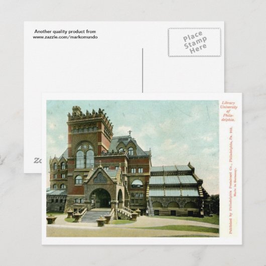Universiteit van Philadelphia, Vintage 1907 Briefkaart (Voorkant / Achterkant)