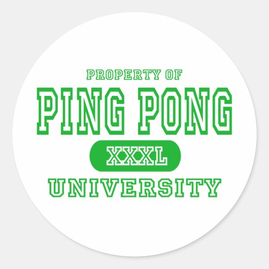 Universiteit van Ping Pong Ronde Sticker (Voorkant)