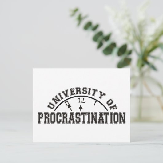 Universiteit van Procrastination Briefkaart (Staand voorkant)