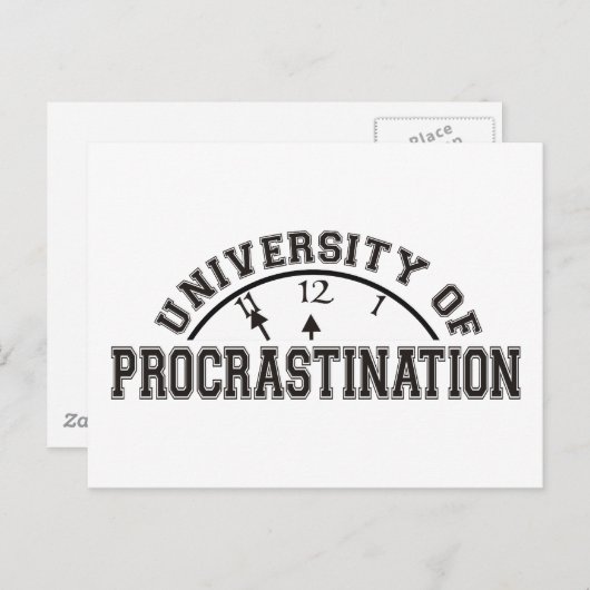 Universiteit van Procrastination Briefkaart (Voorkant / Achterkant)