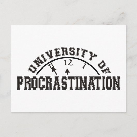 Universiteit van Procrastination Briefkaart (Voorkant)