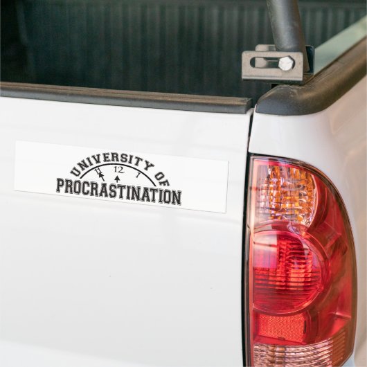 Universiteit van Procrastination Bumpersticker (Op Truck)