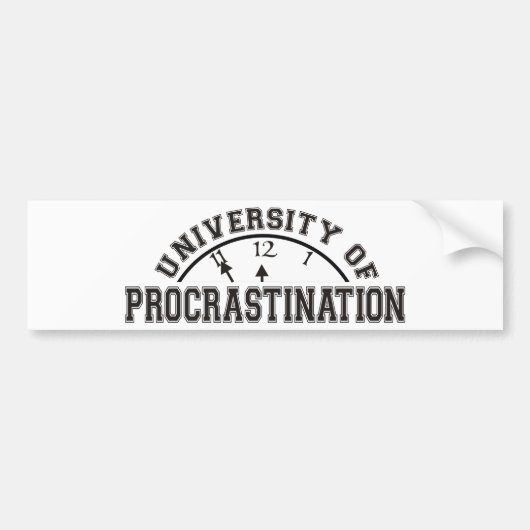 Universiteit van Procrastination Bumpersticker (Voorkant)