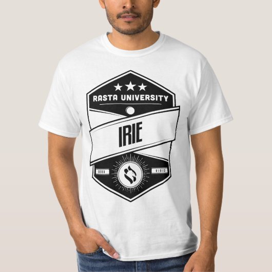Universiteit van Rasta Irie Good Vibes Reggae T-shirt (Voorkant)