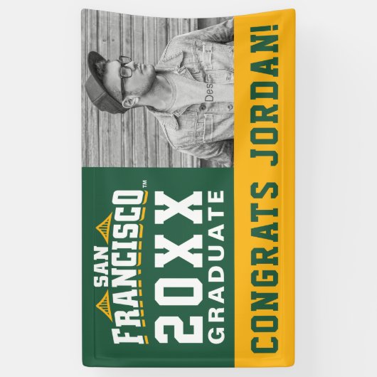 Universiteit van San Francisco Logo | AFSTUDEREN | Spandoek (Verticaal)