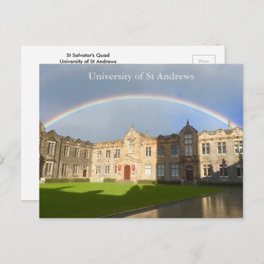 Universiteit van St Andrews St Salvator's Quad Car Briefkaart (Voorkant / Achterkant)