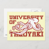Universiteit van Takoyaki Japanse octopus grappig Briefkaart (Voorkant / Achterkant)