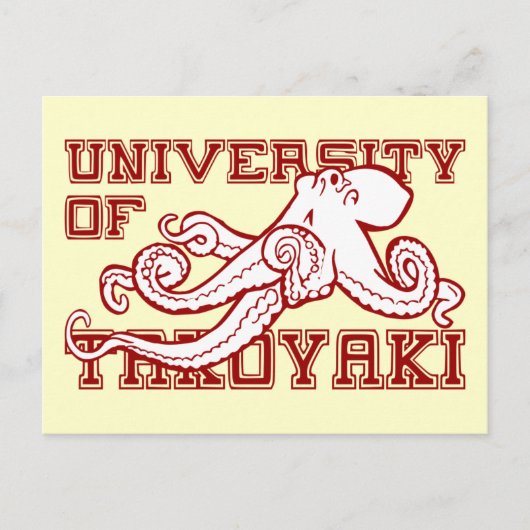 Universiteit van Takoyaki Japanse octopus grappig Briefkaart (Voorkant)