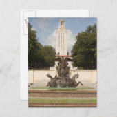 Universiteit van Texad Clock Tower. Briefkaart (Voorkant / Achterkant)