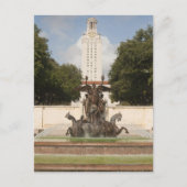 Universiteit van Texad Clock Tower. Briefkaart (Voorkant)