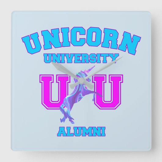 Universiteit van Unicorn Vierkante Klok (Voorkant)