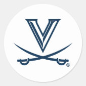 Universiteit van Virginia Sabel Ronde Sticker (Voorkant)
