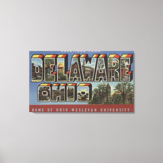 Universiteit van Wesleyan - Grote letterscènes Canvas Afdruk (Voorkant)