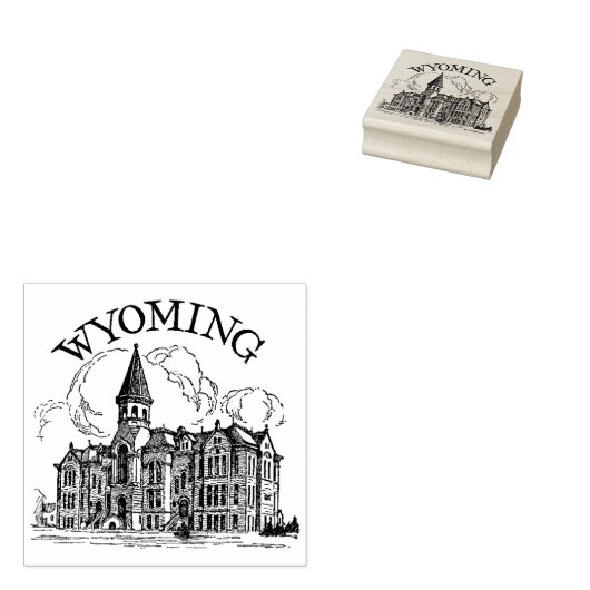 Universiteit van Wyoming Hall of Languages Rubberstempel (Gestempeld)