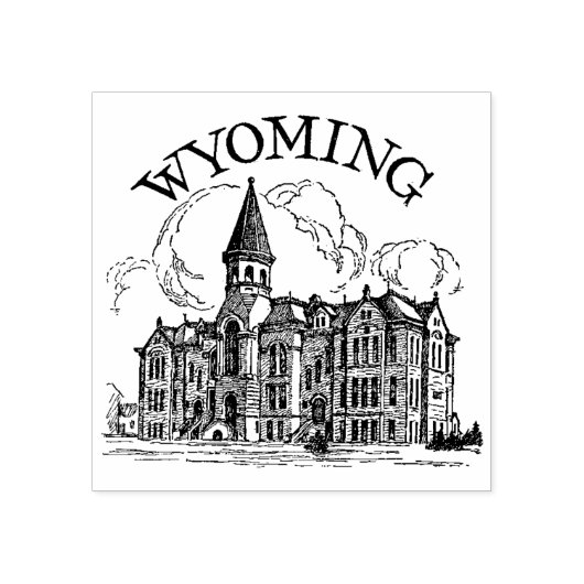 Universiteit van Wyoming Hall of Languages Rubberstempel (Afrduk)