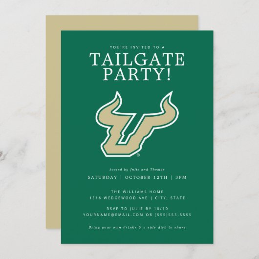 Universiteit van Zuid-Florida Tailgate Party Kaart (Voorkant / Achterkant)