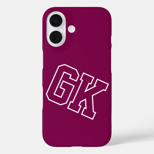 Universiteits Wijn Varsity Monogram Eerste Letters Case-Mate iPhone Case (Achterkant)