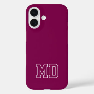 Universiteits Wijn Varsity Monogram Eerste Letters iPhone 16 Hoesje