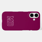 Universiteits Wijn Varsity Monogram Eerste Letters Case-Mate iPhone Case (Achterkant (horizontaal))