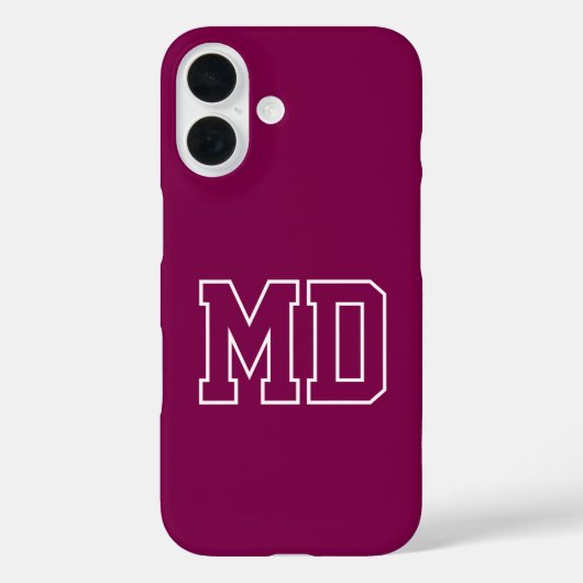 Universiteits Wijn Varsity Monogram Eerste Letters Case-Mate iPhone Case (Achterkant)