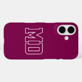 Universiteits Wijn Varsity Monogram Eerste Letters Case-Mate iPhone Case (Achterkant (horizontaal))